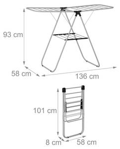 Wäscheständer klappbar mit Flügeln Schwarz - Weiß