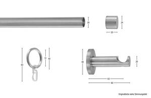 Gardinenstange Easy 1 lfg. Grau - Breite: 350 cm