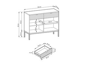 Lowboard LIOUBA Schwarz - Holzwerkstoff - 39 x 83 x 104 cm