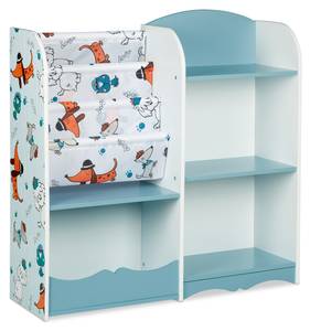 Kinderregal mit Hundemotiv Blau - Orange - Weiß - Holzwerkstoff - Textil - 86 x 84 x 26 cm