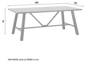 Esstisch ANDRI Schwarz - Braun - Holzwerkstoff - Metall - 180 x 90 x 75 cm