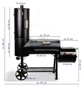Smoker CHIEF Set Schwarz - Metall - 175 x 188 x 65 cm