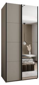 SCHWEBETÜRENSCHRANK LUX Beige - Schwarz - Breite: 100 cm