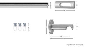 Gardinenstange Easy 1 lfg. Grau - Breite: 300 cm