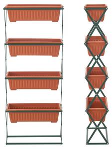 Vertikalbeet Veenendaal Braun - Metall - 51 x 125 x 21 cm