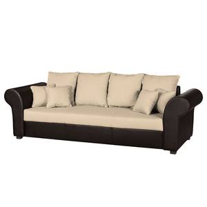 Big Sofa Modane Webstoff / Kunstleder - Beige/Braun