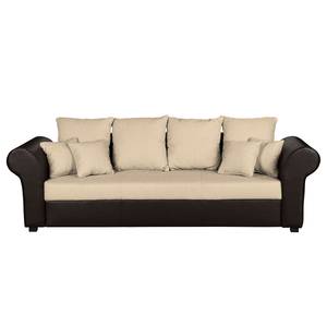 Big Sofa Modane Webstoff / Kunstleder - Beige/Braun