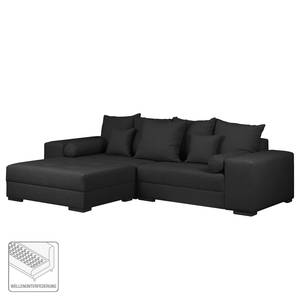 Bigsofa Aaron I Webstoff Anthrazit - Mit Hocker