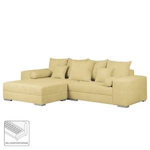 Bigsofa Aaron II Webstoff Maisgelb - Mit Hocker