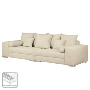 Bigsofa Aaron II Webstoff Creme - Ohne Hocker