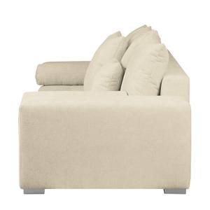 Bigsofa Aaron II Webstoff Creme - Mit Hocker