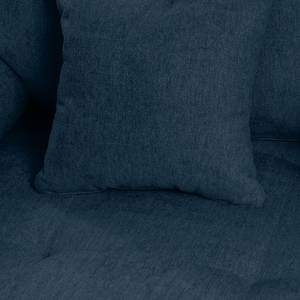 Grand canapé Aaron II Tissu Bleu marine - Avec repose-pieds
