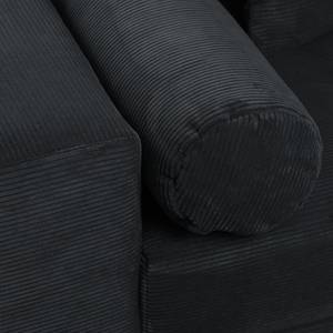 Grand canapé Aaron III Microfibre Anthracite - Sans repose-pieds