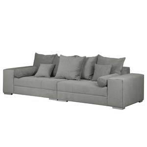 Bigsofa Aaron III Cord Lichtgrau - Mit Hocker