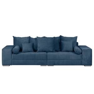 Bigsofa Aaron III Cord Meerblau - Mit Hocker