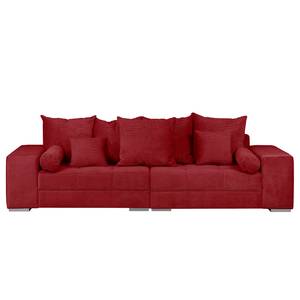 Grand canapé Aaron III Microfibre Rouge - Avec repose-pieds