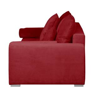 Grand canapé Aaron III Microfibre Rouge - Avec repose-pieds