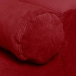 Grand canapé Aaron III Microfibre Rouge - Avec repose-pieds