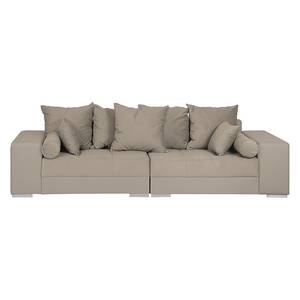 Bigsofa Aaron Kunstleder/Samt Taupe Mit Hocker