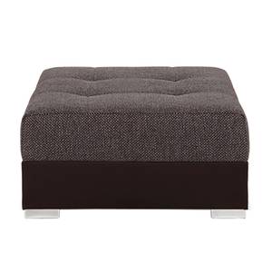 Bigsofa Aaron Kunstleder/Strukturstoff Braun - Mit Hocker