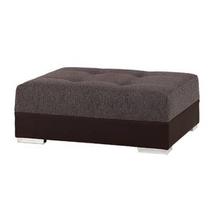 Bigsofa Aaron Kunstleder/Strukturstoff Braun - Mit Hocker