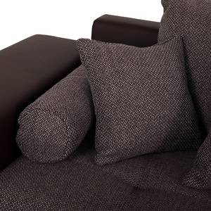 Bigsofa Aaron Kunstleder/Strukturstoff Braun - Ohne Hocker