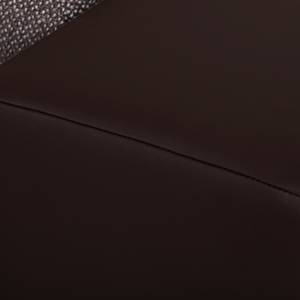 Grand canapé Aaron Imitation cuir / Tissu structuré marron - Sans repose-pieds