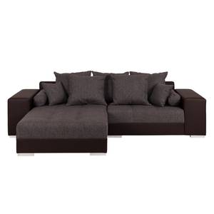 Bigsofa Aaron Kunstleder/Strukturstoff Braun - Ohne Hocker