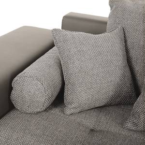 Bigsofa Aaron Kunstleder/Strukturstoff Taupe - Mit Hocker