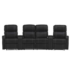 Home-Cinema Sofa Artana (4-Sitzer) Kunstleder - Schwarz