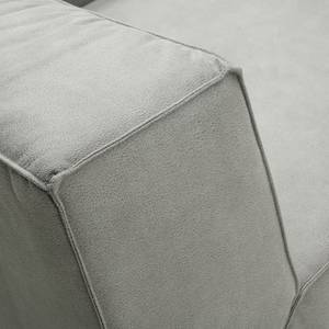 Grand canapé Big Cube Imitation cuir aspect vieilli Gris - 240 x 66 cm - 6 coussins