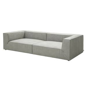 Grand canapé Big Cube Imitation cuir aspect vieilli Gris - 270 x 66 cm - 6 coussins