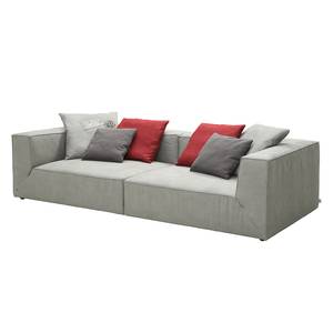 Bigsofa Big Cube Antiklederoptik Grau 270 x 66 cm - 6 Kissen