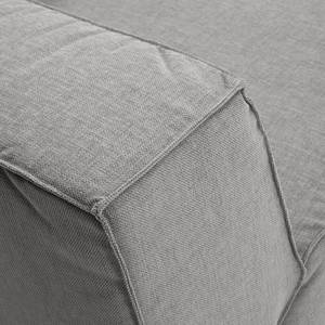 Bigsofa Big Cube Flachgewebe Hellgrau 240 x 66 cm - 6 Kissen