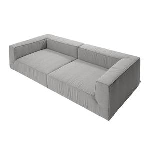 Bigsofa Big Cube Flachgewebe Hellgrau 240 x 66 cm - 6 Kissen