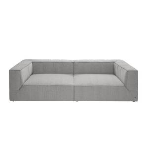 Bigsofa Big Cube Flachgewebe Hellgrau 240 x 66 cm - 6 Kissen