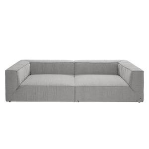 Bigsofa Big Cube Flachgewebe Hellgrau 270 x 66 cm - 6 Kissen