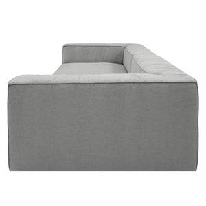 Bigsofa Big Cube Flachgewebe Hellgrau 270 x 66 cm - 6 Kissen