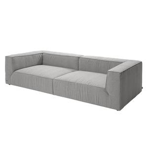 Bigsofa Big Cube Flachgewebe Hellgrau 270 x 66 cm - 6 Kissen