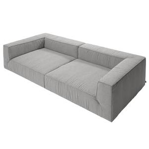 Bigsofa Big Cube Flachgewebe Hellgrau 300 x 66 cm - 6 Kissen