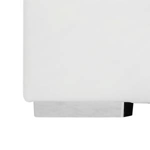 Grand canapé Cinder Cuir synthétique blanc / Tissu structuré noir