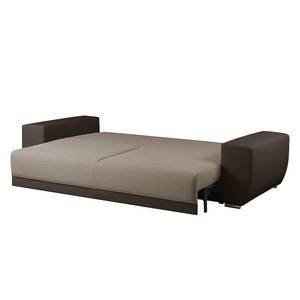 Bigsofa Cubba (mit Schlaffunktion) Kunstleder / Strukturstoff - Dunkelbraun / Beige