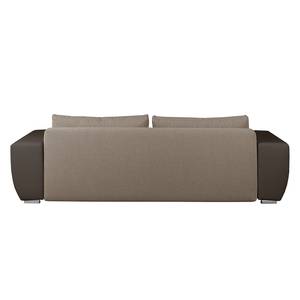 Bigsofa Cubba (mit Schlaffunktion) Kunstleder / Strukturstoff - Dunkelbraun / Beige