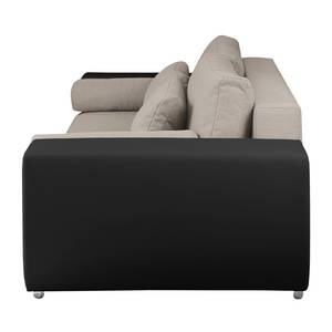 Bigsofa Cubba (mit Schlaffunktion) Kunstleder / Strukturstoff - Schwarz / Cappuccino