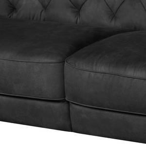 Bigsofa Ella Velours Velours - Schwarz - Armlehne davorstehend rechts