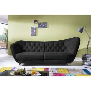 Bigsofa Ella Velours Velours - Schwarz - Armlehne davorstehend rechts