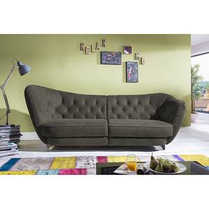 Bigsofa Ella Velours Velours - Braun - Armlehne davorstehend links