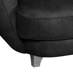 Bigsofa Ella Velours Schwarz - Armlehne davorstehend links