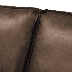 Grand canapé FORT DODGE Aspect cuir vieilli - Microfibre Yaka: Marron
