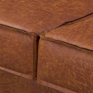 Grand canapé FORT DODGE Aspect cuir vieilli - Microfibre Yaka: Cognac